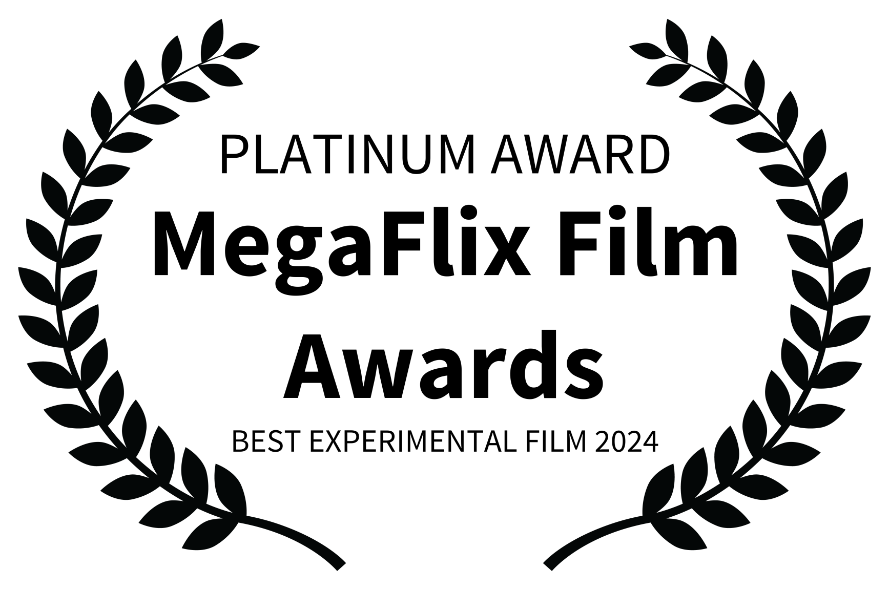 Award laurel — PLATINUM AWARD   MegaFlix Film Awards   BEST EXPERIMENTAL FILM 2024 — At Sea short film directed by Martin Marko